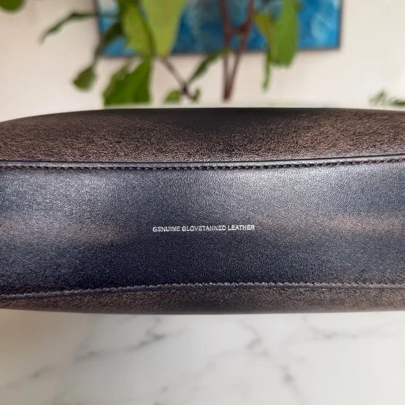 Coach Brooklyn Shoulder Bag 28 In Loved Leather Silver Black Brown CBH44 Ergo - Picture 9 of 16